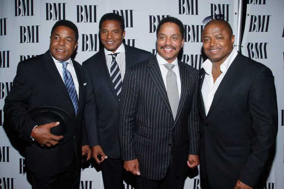 From left: Brothers Tito, Jackie, Marlon and Randy Jackson arrive at the 8th Annual BMI Urban Awards at the Wishire Theatre on September 4, 2008 in Los Angeles, California.