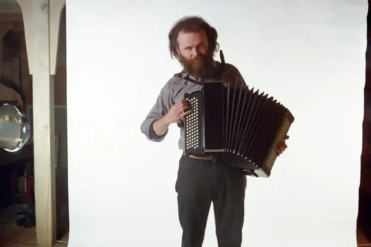 Garth Hudson of The Band poses for a portrait in 1969 in Saugerties, New York.