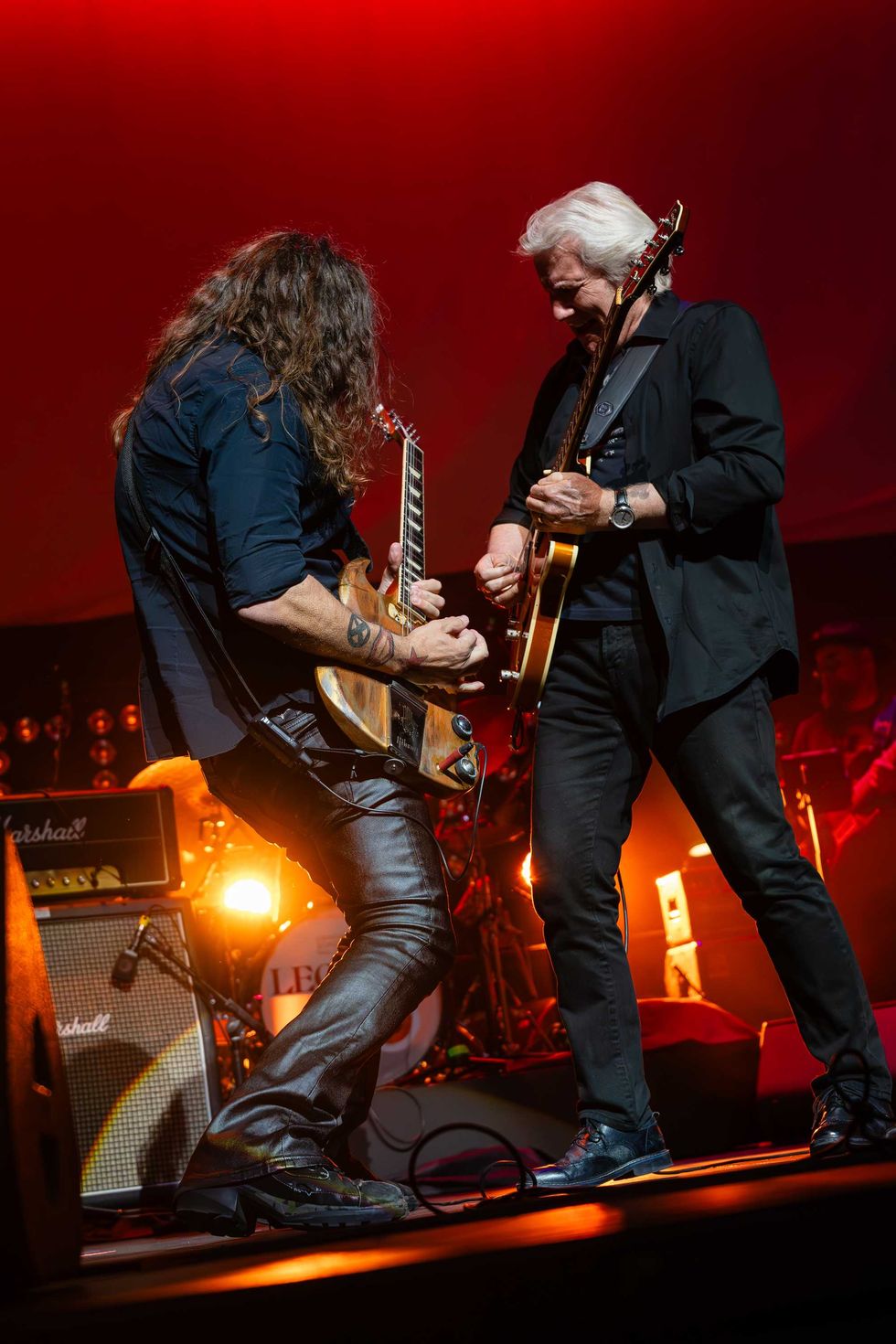 Gil Moore, Mike Levine, Rik Emmett of Triumph at Canadian Songwriters Hall of Fame Legends in Toronto on Oct. 17, 2025.