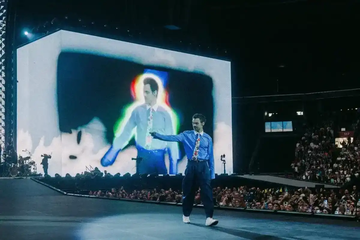 Harry Styles performing at Johan Cruijff Arena in Amsterdam on May 16, 2026.