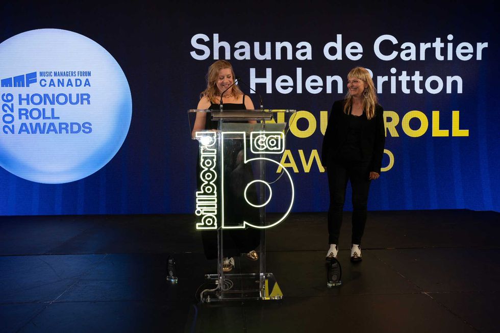 Helen Britton (left) and Shauna de Cartier at Billboard Canada Managers to Watch 2026