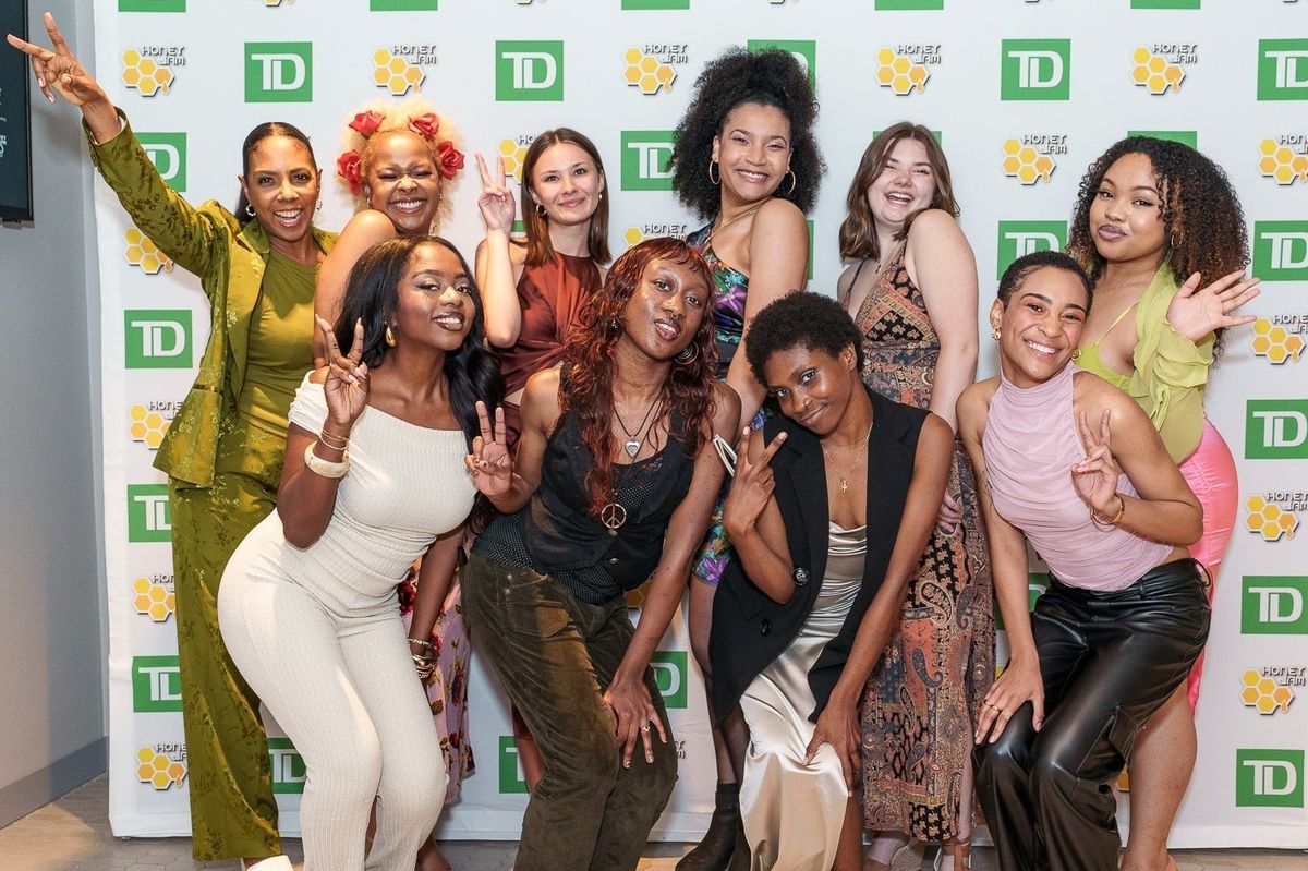 Honey Jam founder Ebonnie Rowe (far left) with artists from the 2024 cohort.