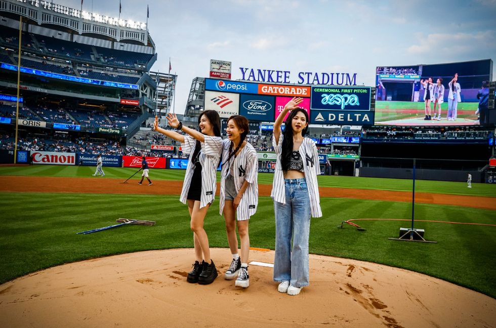 Aespa Throws First Pitch for New York Yankees