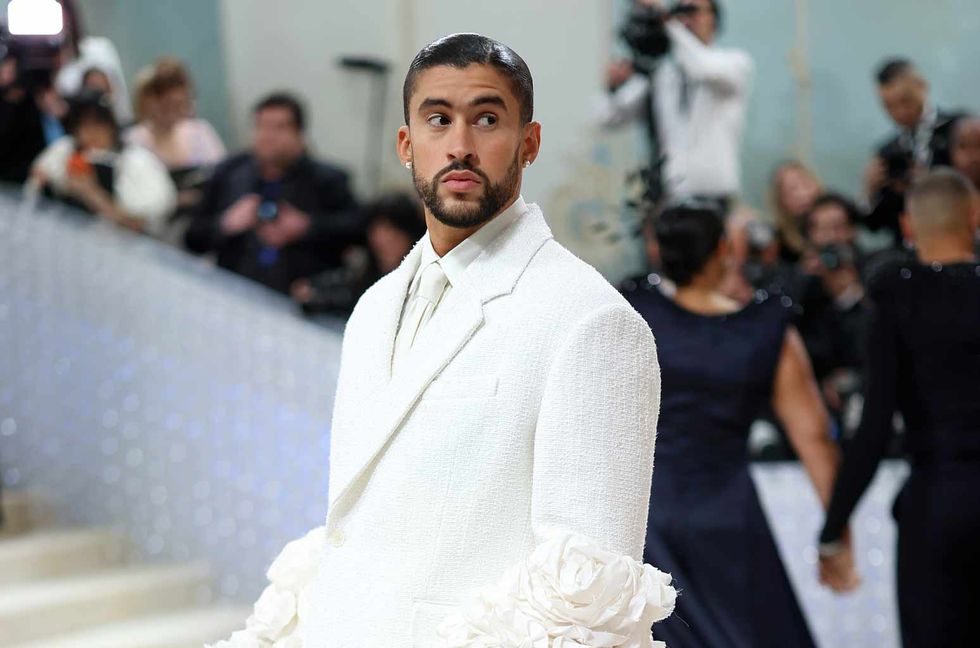 Bad Bunny Is All Glam in Backless Suit at 2023 Met Gala