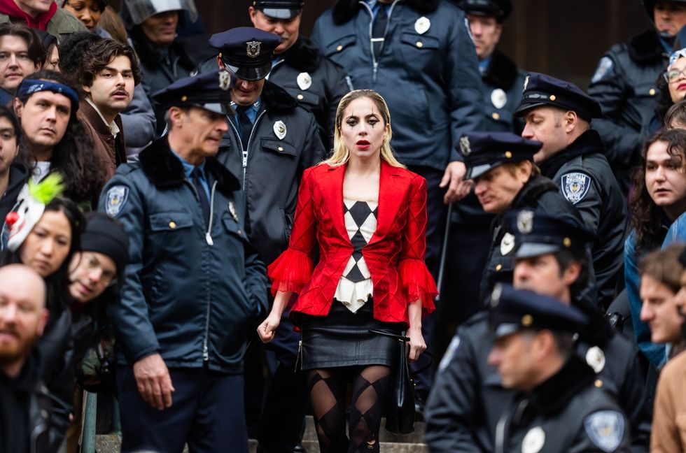 Lady Gaga Gives First Look at Harley Quinn Costume in ‘Joker’ Sequel Set Photos
