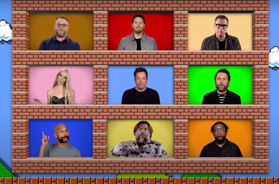 Pow! Watch Jimmy Fallon & The Roots Cover ‘Super Mario Bros.’ Game Theme Music With Movie’s Cast
