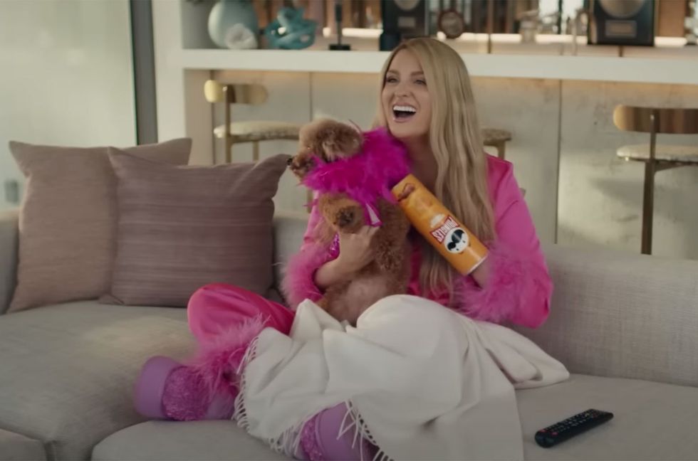 Meghan Trainor Gets Her Hand Stuck in a Pringles Can (Forever) in Super Bowl Commercial