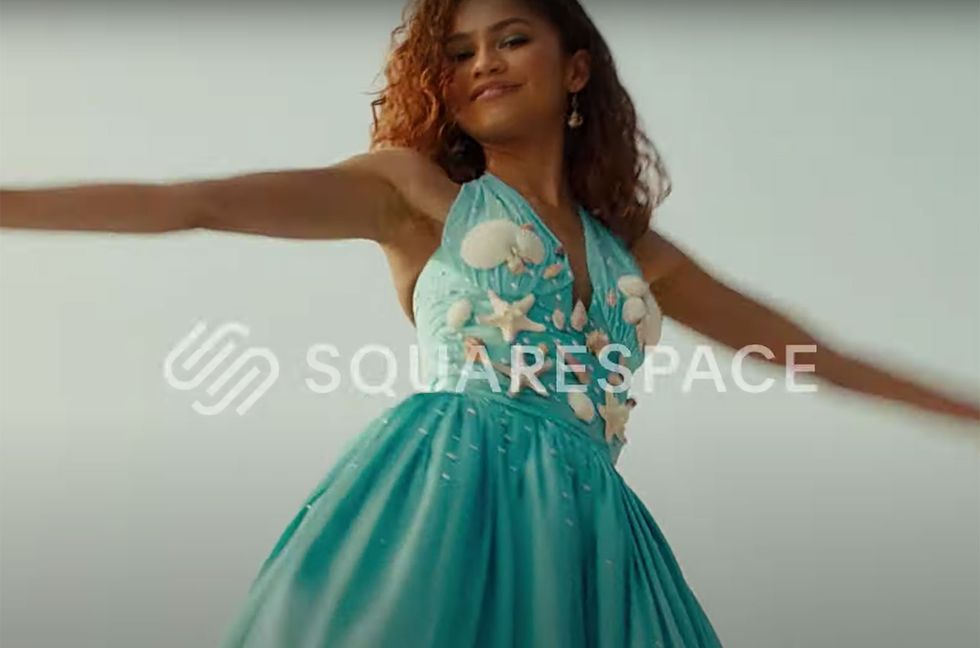 Zendaya Hits the Beach in a Gown Fit for a Mermaid in Squarespace Super Bowl Ad: Watch
