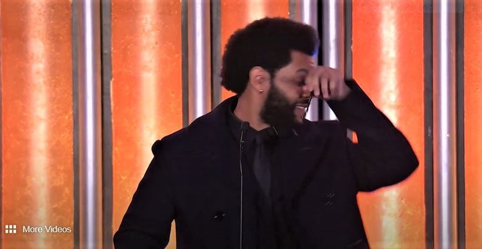 The Weeknd Chokes Up Receiving Quincy Jones' Humanitarian Award 
