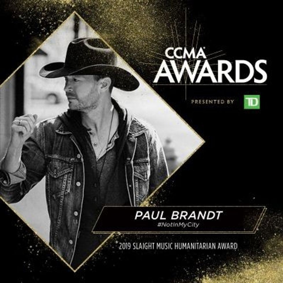 Paul Brandt's #NotInMyCity Receives Slaight Music Humanitarian Award