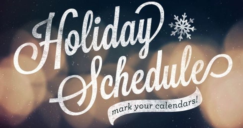 FYI Music News Holiday Schedule