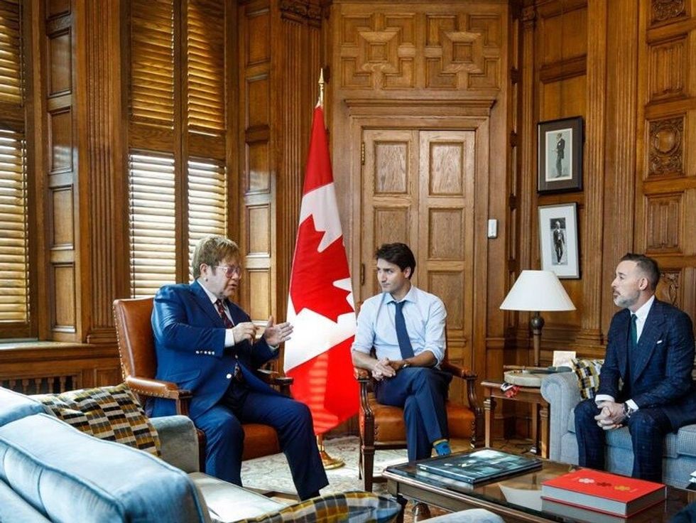 PM Meets Sir Elton John  In His Parliamentary Office