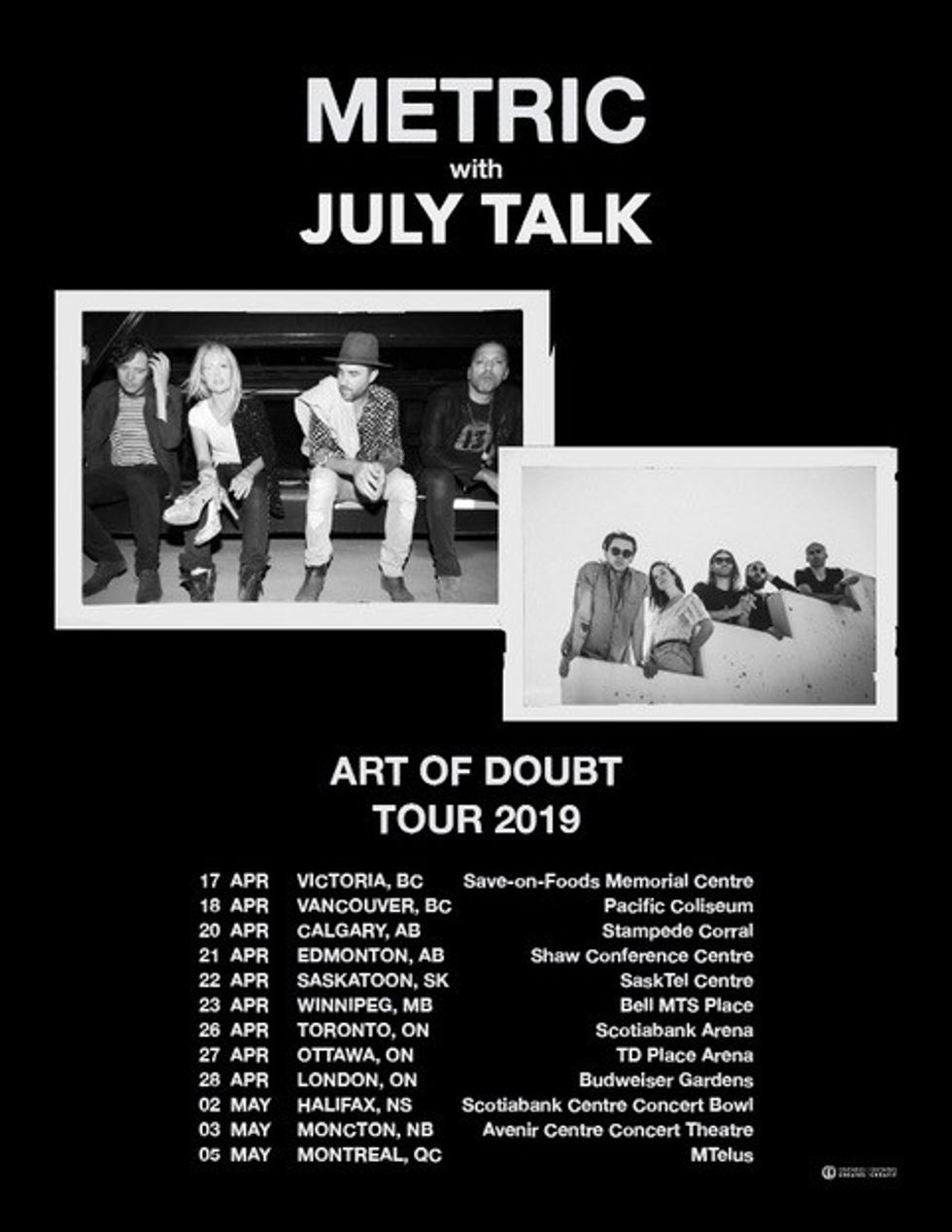 Metric, July Talk Announce Canadian Arena Tour