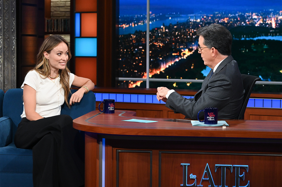 Olivia Wilde Addresses Harry Styles & Chris Pine ‘Spit-Gate’ on ‘Colbert’: ‘People Will Look for Drama’