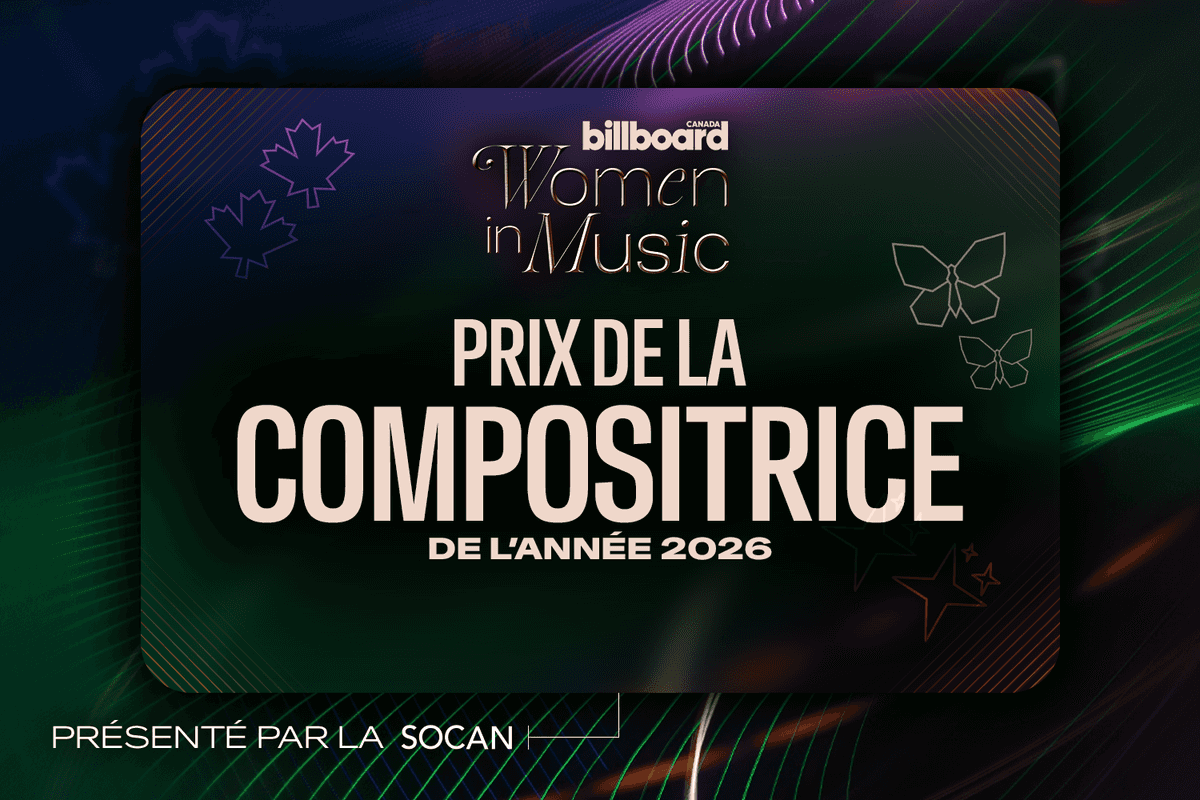 Présentation du prix Billboard Canada de la compositrice de l’année