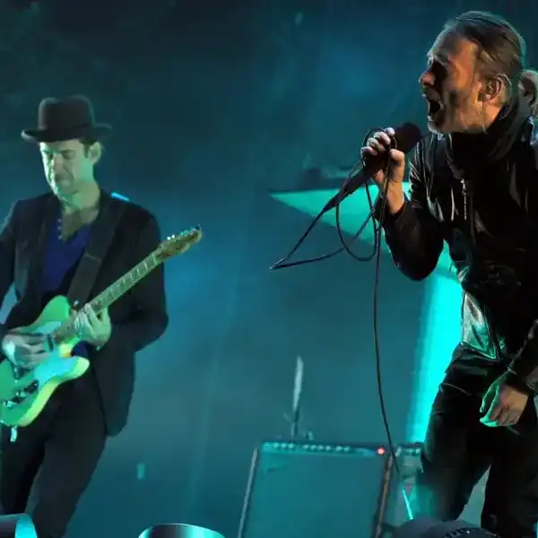 INDIO, CA - APRIL 14: Musical group Radiohead performs onstage during day 2 of the 2012 Coachella Valley Music & Arts Festival at the Empire Polo Field on April 14, 2012 in Indio, California.