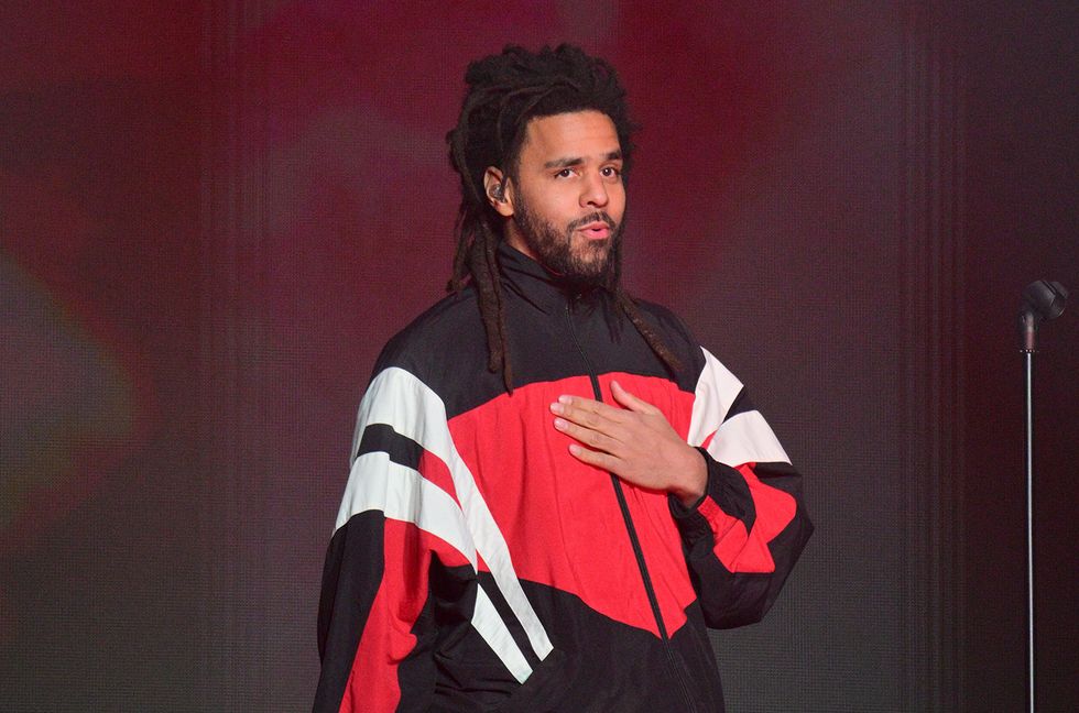 J. Cole performs onstage during Lil Baby & Friends Birthday Celebration at State Farm Arena on December 27, 2023 in Atlanta, Georgia.