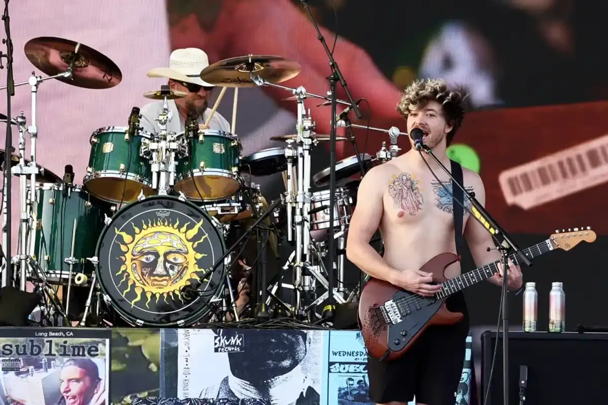 Jakob Nowell of Sublime performs at the Coachella Stage during the 2024 Coachella Valley Music and Arts Festival at Empire Polo Club on April 13, 2024 in Indio, California.