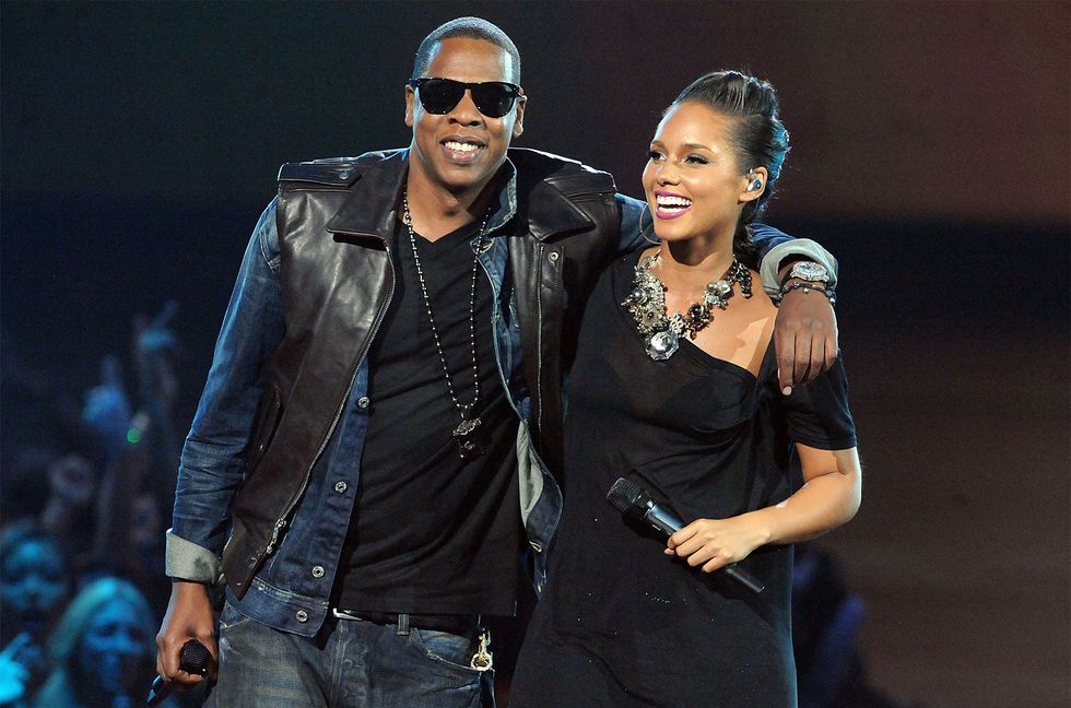 Jay-Z and Alicia Keys perform onstage during the 2009 MTV Video Music Awards at Radio City Music Hall on Sept. 13, 2009 in New York City. 