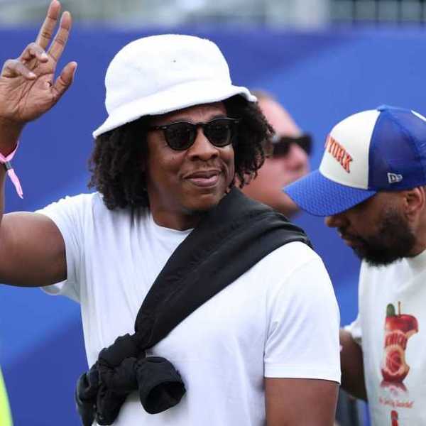 Jay-Z is seen before the FIFA World Cup 2026 Group E match between Cote D'Ivoire and Ecuador at Philadelphia Stadium on June 14, 2026, in Philadelphia.