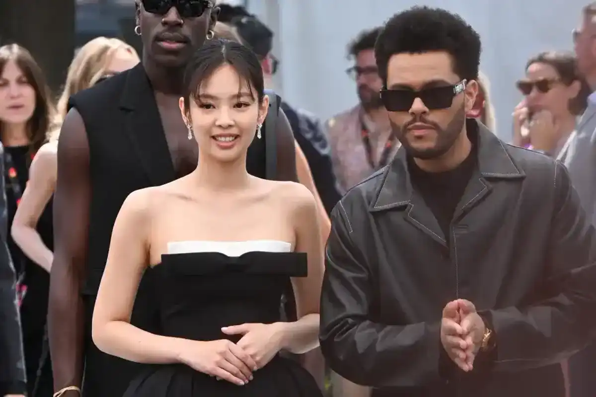JENNIE and The Weeknd attend "The Idol" photocall at the 76th annual Cannes film festival at Palais des Festivals on May 23, 2023 in Cannes, France.