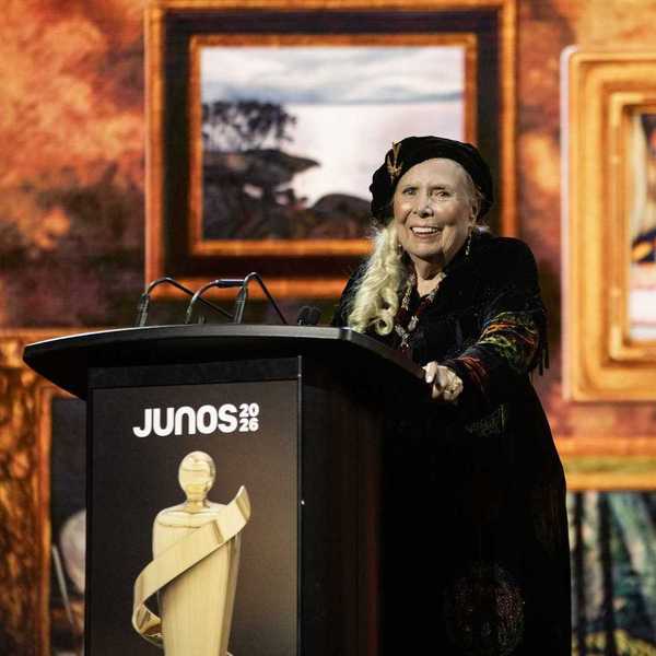 Joni Mitchell at the 2026 Juno Awards in Hamilton, Ontario.