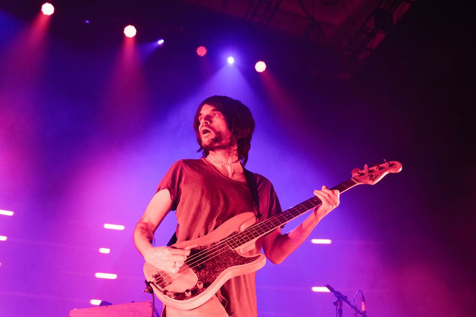 Jonny Greenwood of The Smile performs on stage at Usher Hall on June 01, 2022 in Edinburgh, Scotland.