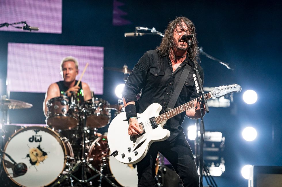 Josh Freese and Dave Grohl of Foo Fighters perform duing 2023 Bonnaroo Music & Arts Festival on June 18, 2023 in Manchester, Tenn.