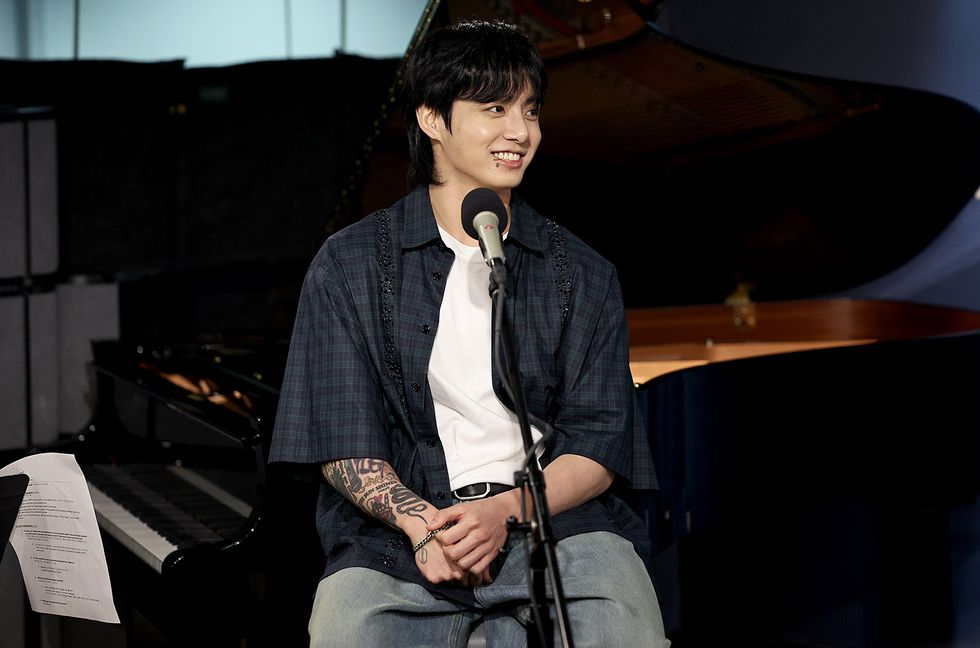 Jung Kook visits SiriusXM at SiriusXM Studios on July 17, 2023 in New York City.