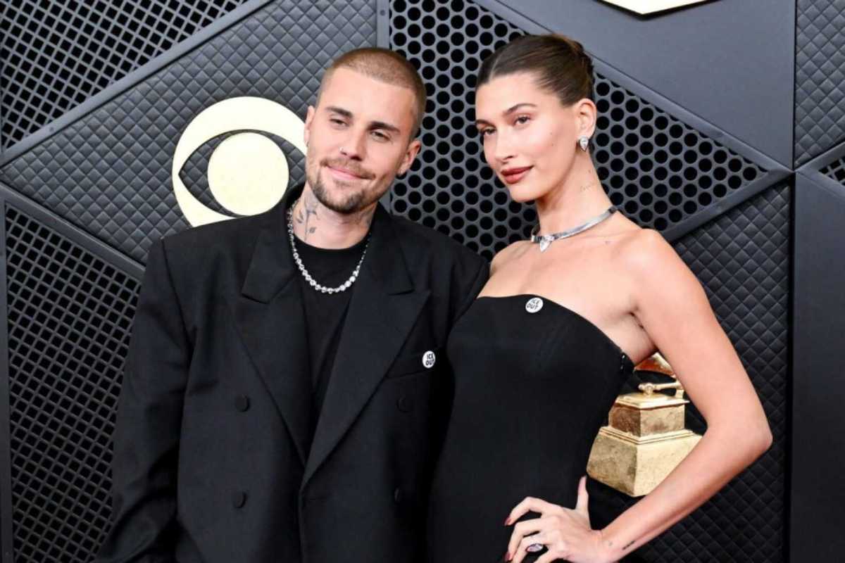Justin Bieber and Hailey Bieber at the 68th GRAMMY Awards held at the Crypto.com Arena on February 01, 2026 in Los Angeles, California.