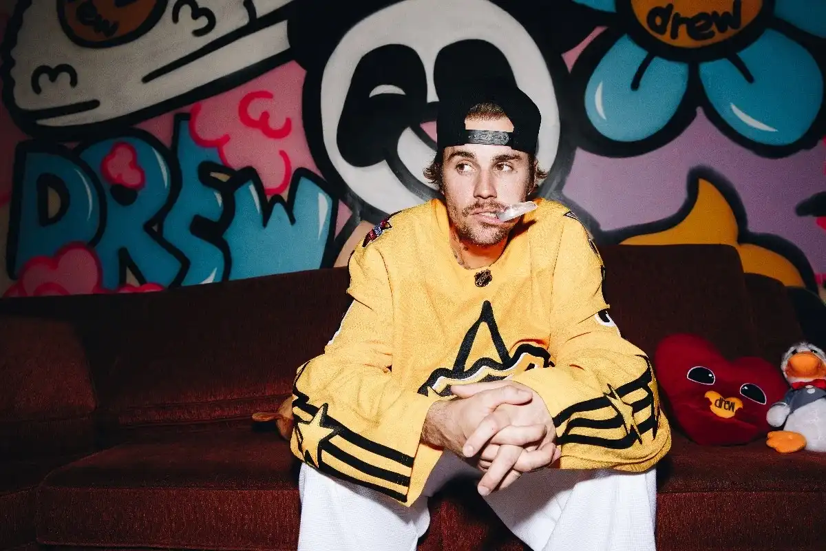 Justin Bieber in a 2024 NHL All-Star Jersey