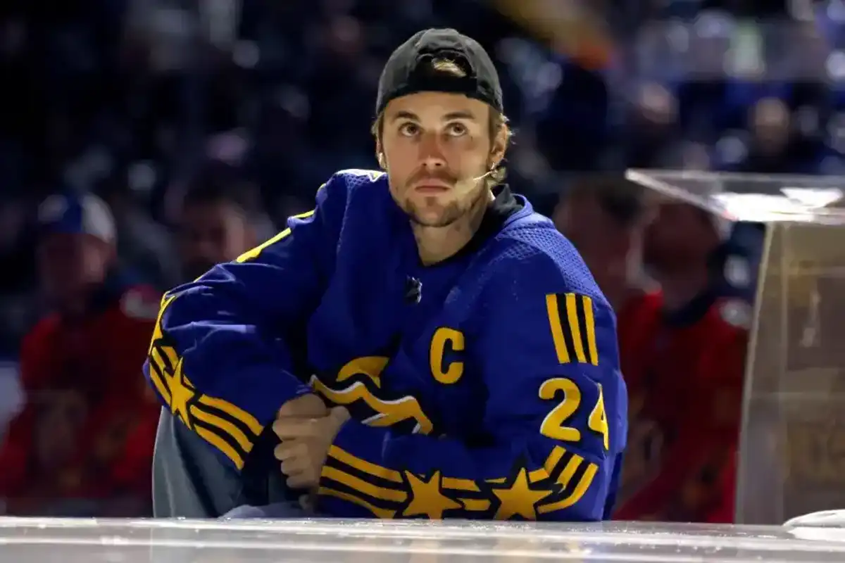 Justin Bieber participates in the Tim Horton's NHL All-Star Player Draft at Scotiabank Arena on February 01, 2024 in Toronto, Ontario.