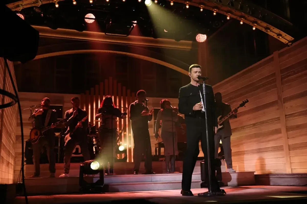 Justin Timberlake performs "Sanctified" on Saturday Night Live on Jan. 27, 2024.