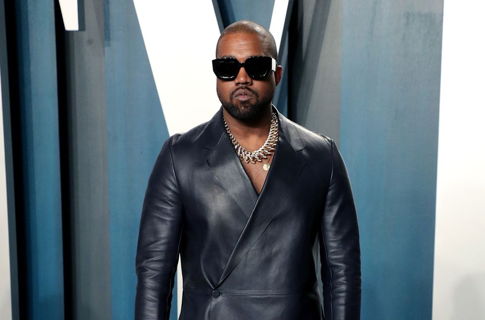 Kanye West attends the 2020 Vanity Fair Oscar Party at Wallis Annenberg Center for the Performing Arts on February 09, 2020 in Beverly Hills, California.
