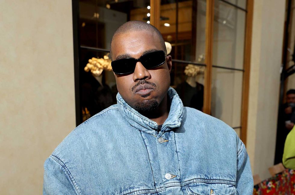 Kanye West attends the Kenzo Fall/Winter 2022/2023 show as part of Paris Fashion Week on January 23, 2022 in Paris.