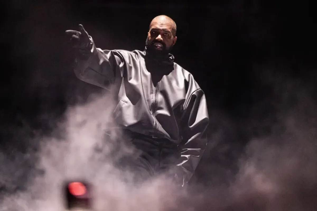 Kanye West performs onstage during the "Vultures 1" playback concert during Rolling Loud 2024 the at Hollywood Park Grounds on March 14, 2024 in Inglewood, Calif.