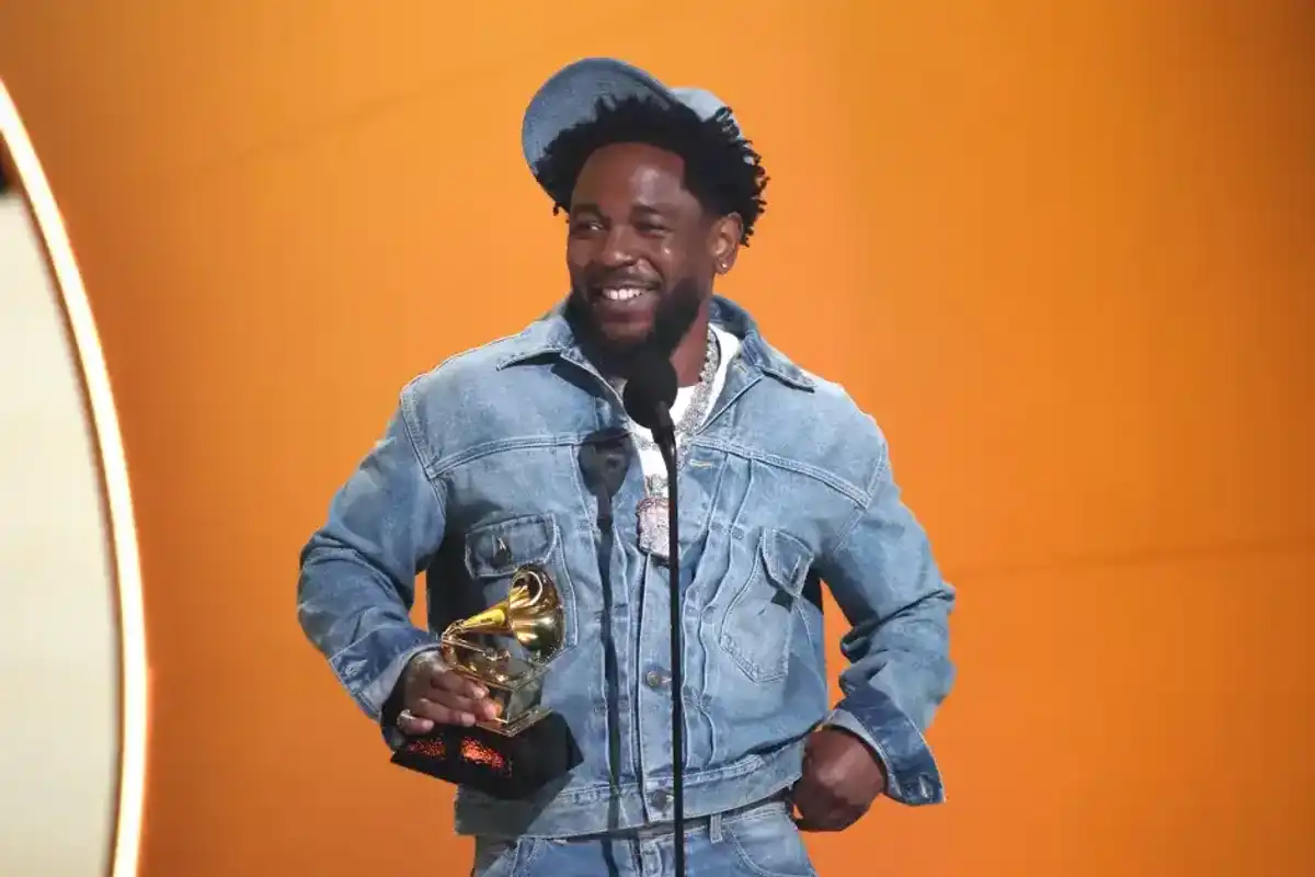 Kendrick Lamar accepts the Record of the Year award for "Not Like Us" onstage during the 67th Annual GRAMMY Awards at Crypto.com Arena on February 02, 2025 in Los Angeles.