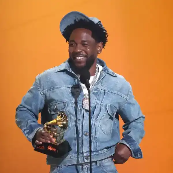 Kendrick Lamar accepts the Record of the Year award for "Not Like Us" onstage during the 67th Annual GRAMMY Awards at Crypto.com Arena on February 02, 2025 in Los Angeles.