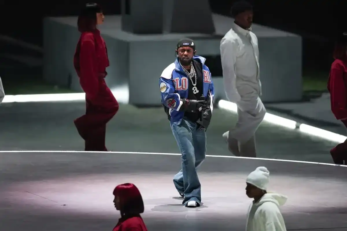 Kendrick Lamar performs at Super Bowl LIX at Caesars Superdome on February 09, 2025 in New Orleans, Louisiana.