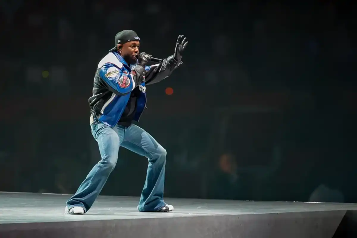 Kendrick Lamar performs for the Apple Music Super Bowl LIX Halftime Show on Feb. 9, 2025, at the Caesars Superdome in New Orleans.