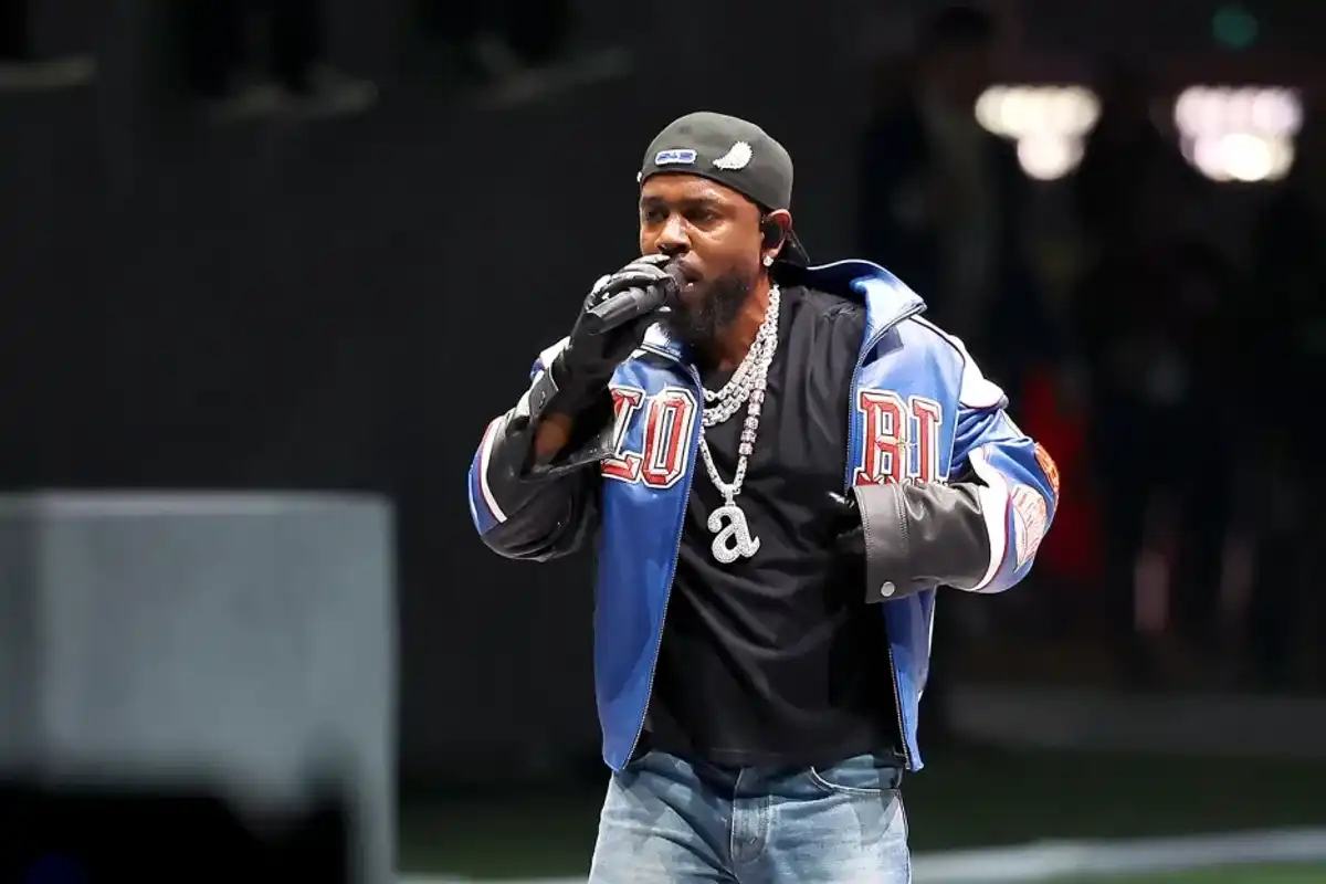 Kendrick Lamar performs onstage during Apple Music Super Bowl LIX Halftime Show at Caesars Superdome on Feb. 9, 2025 in New Orleans, Louisiana.