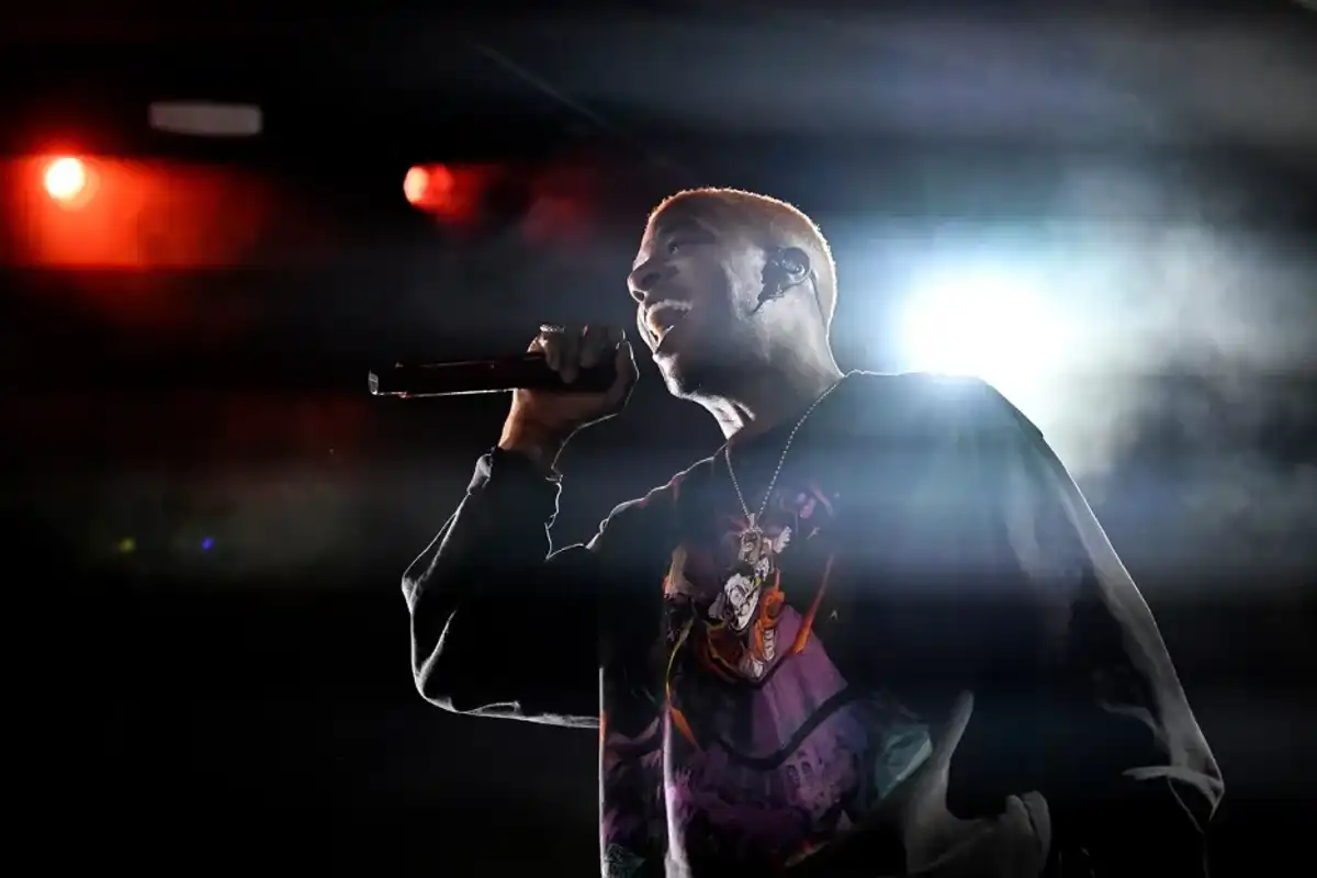 Kid Cudi performs onstage during the FanDuel Super Bowl party powered by Spotify on Feb. 09, 2024 in Las Vegas, Nevada.