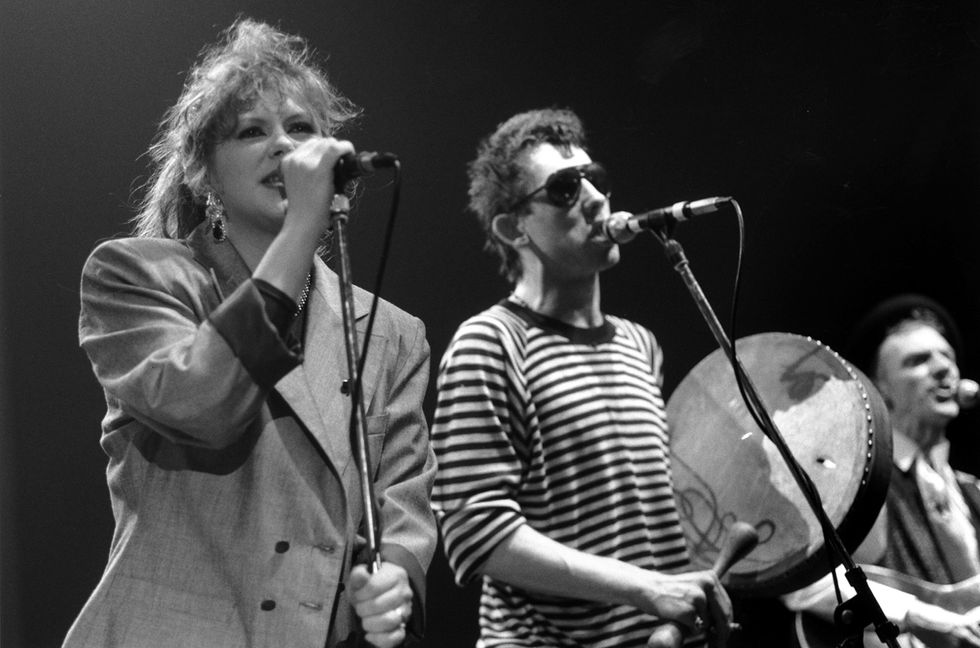 Kirsty MacColl and Shane MacGowan perform with The Pogues in the 1980s.