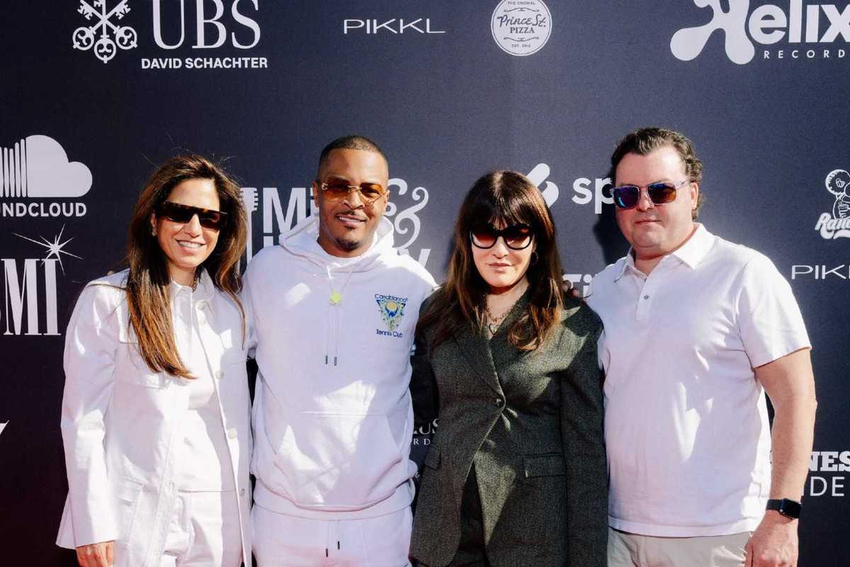L-R: Golnar Khosrowshahi (Founder & CEO, Reservoir), T.I., Faith Newman (Executive Vice President of A&R and Catalog Development Reservoir) & Rell Lafargue (President & COO, Reservoir)