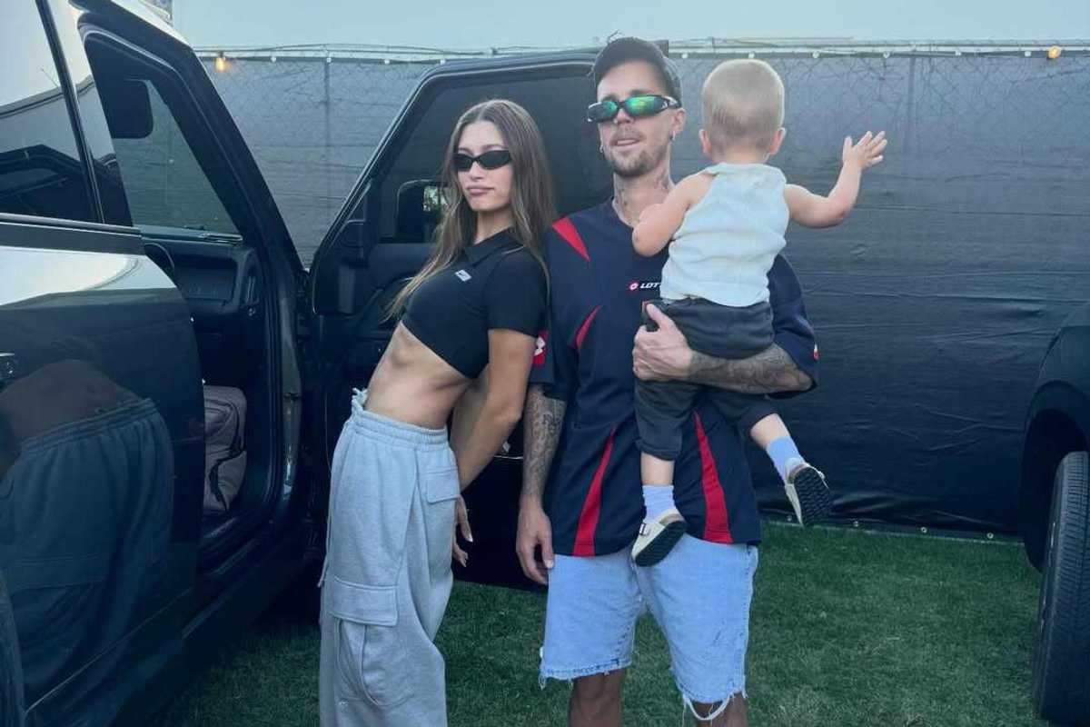 L-R: Hailey Bieber, Justin Bieber, Jack Bieber