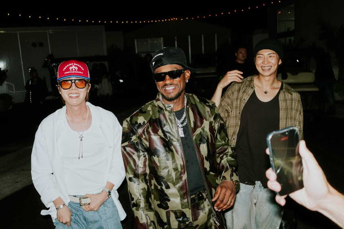 L-R: J-Hope, Usher and RM