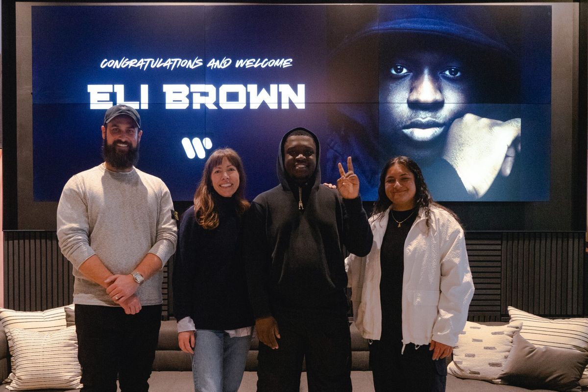 (L-R: MATT BUSER (BUSER LEGAL), KRISTEN BURKE (PRESIDENT, WMC), ELI BROWN, AMISHA SARKAR (A&R, WMC)