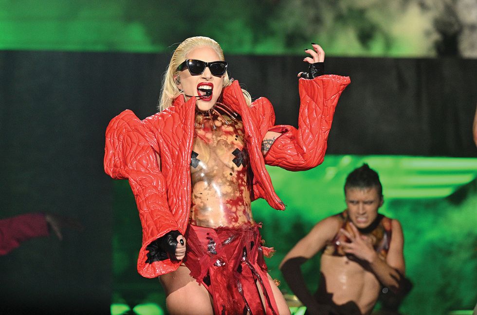 Lady Gaga performs on stage during The Chromatica Ball Summer Stadium Tour at Tottenham Hotspur Stadium on July 29, 2022 in London, England.
