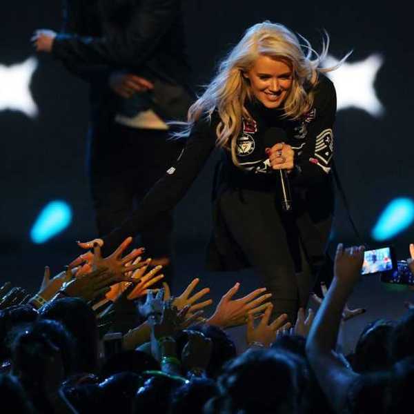 Lauren Bennett of G.R.L performs during the Nickelodeon Slimefest 2016 matinee show at Margaret Court Arena on Sept. 25, 2016, in Melbourne, Australia.
