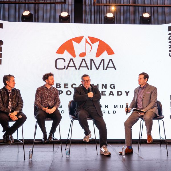 Left to right: Jeffrey Crossman, Richard Trapunski, Paul Farberman, Micah Barnes at Becoming Export Ready: Taking Canadian Music to the World panel at Billboard Canada 40 Under 40 in Toronto on Nov. 20, 2025.